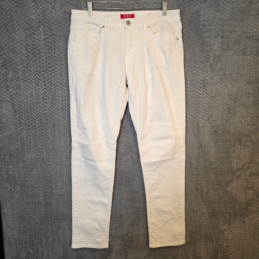 Guess Los Angeles White Scotch Fit Medium Rise Skinny Jeans Womens Size 32